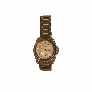 Michael kors rose gold Rhinestone watch